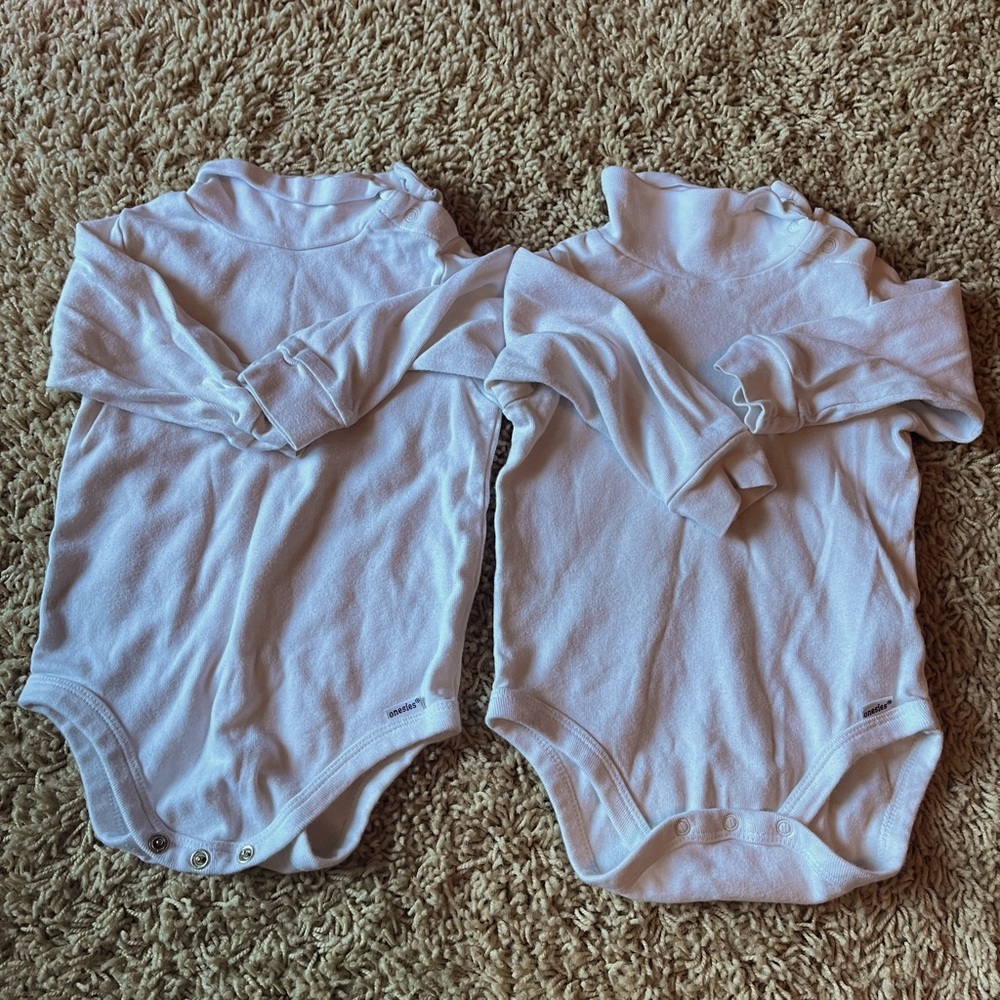 BUNDLE OF 2 BABY TURTLE NECK ONESIES